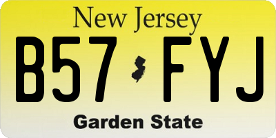NJ license plate B57FYJ