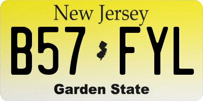 NJ license plate B57FYL