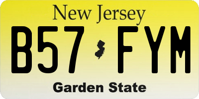 NJ license plate B57FYM