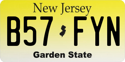 NJ license plate B57FYN