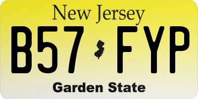 NJ license plate B57FYP