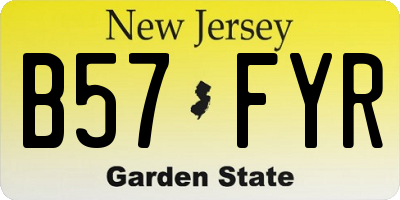 NJ license plate B57FYR