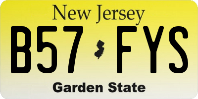 NJ license plate B57FYS