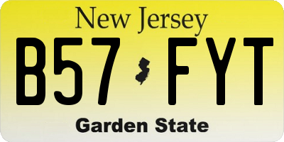 NJ license plate B57FYT