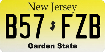 NJ license plate B57FZB