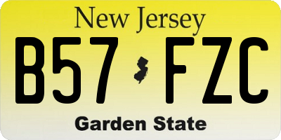 NJ license plate B57FZC