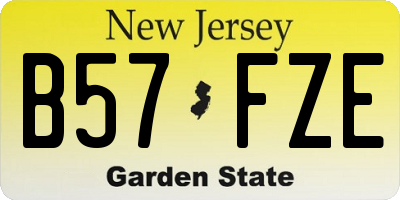 NJ license plate B57FZE