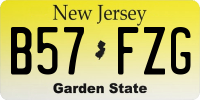 NJ license plate B57FZG