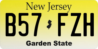 NJ license plate B57FZH