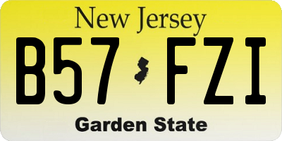 NJ license plate B57FZI