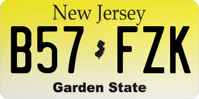 NJ license plate B57FZK