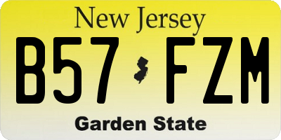 NJ license plate B57FZM