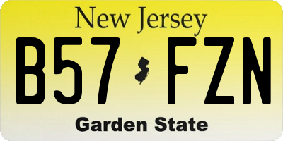 NJ license plate B57FZN