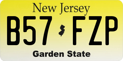 NJ license plate B57FZP