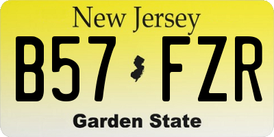 NJ license plate B57FZR