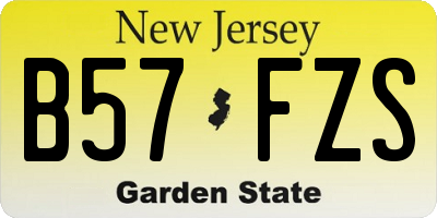 NJ license plate B57FZS