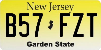 NJ license plate B57FZT