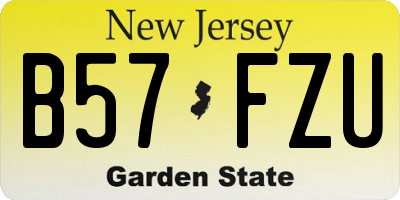 NJ license plate B57FZU