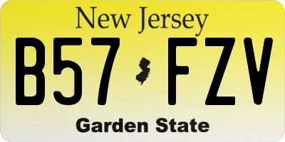 NJ license plate B57FZV