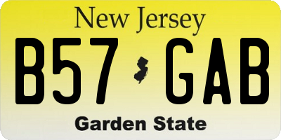 NJ license plate B57GAB