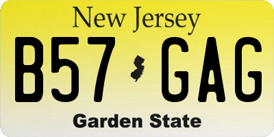 NJ license plate B57GAG