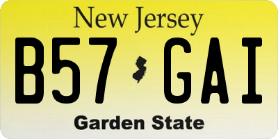 NJ license plate B57GAI