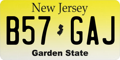 NJ license plate B57GAJ