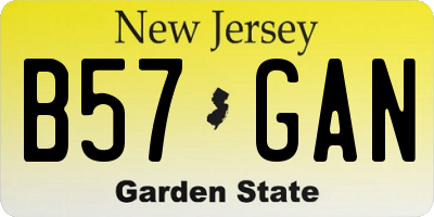 NJ license plate B57GAN