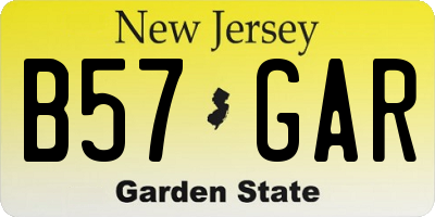 NJ license plate B57GAR