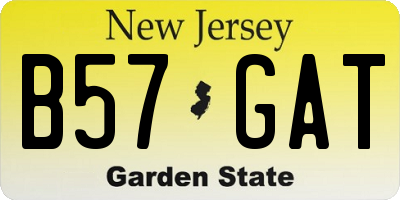 NJ license plate B57GAT