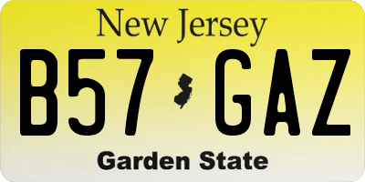 NJ license plate B57GAZ