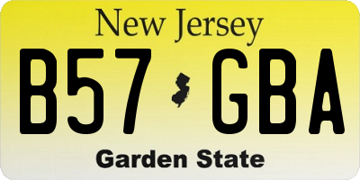 NJ license plate B57GBA