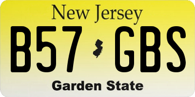 NJ license plate B57GBS