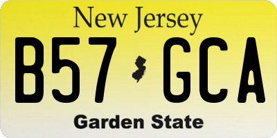 NJ license plate B57GCA