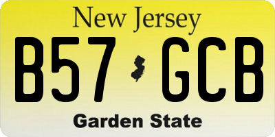 NJ license plate B57GCB