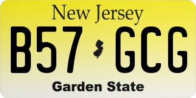NJ license plate B57GCG