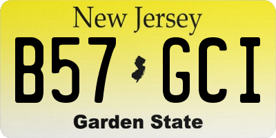 NJ license plate B57GCI