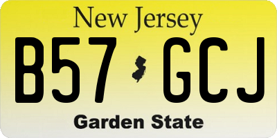 NJ license plate B57GCJ