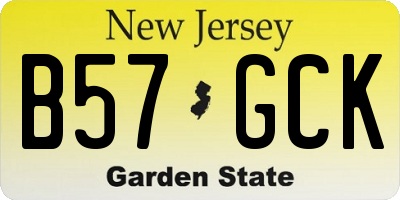 NJ license plate B57GCK