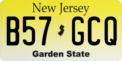 NJ license plate B57GCQ