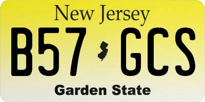 NJ license plate B57GCS