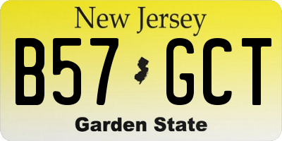 NJ license plate B57GCT
