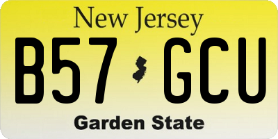 NJ license plate B57GCU