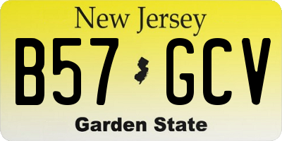 NJ license plate B57GCV