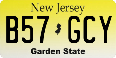 NJ license plate B57GCY