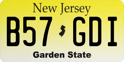 NJ license plate B57GDI