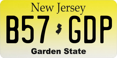 NJ license plate B57GDP
