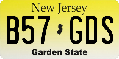 NJ license plate B57GDS