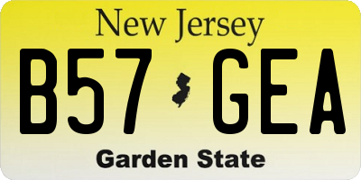 NJ license plate B57GEA