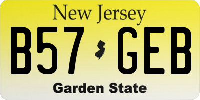 NJ license plate B57GEB